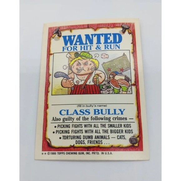 Mirror Imogen 1986 Topps Garbage Pail Kids Card 96b Sticker GPK Back Copyright - Picture 2 of 3